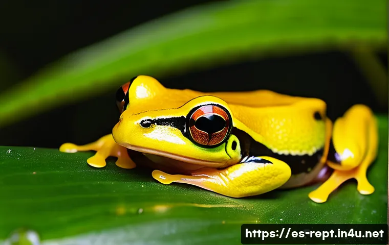 개구리 피부 독의 의료적 응용 - A highly detailed close-up of the vibrant skin of a Phyllobates terribilis frog showcasing its toxic...
